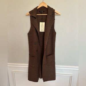 Love Tree Brown Sleeveless Knit Long Vest